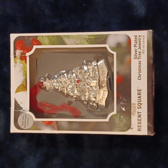 Regent Square Silver Plated Christmas Tree Jewelry Ornament Swarovski Crystal - Picture 6 of 11